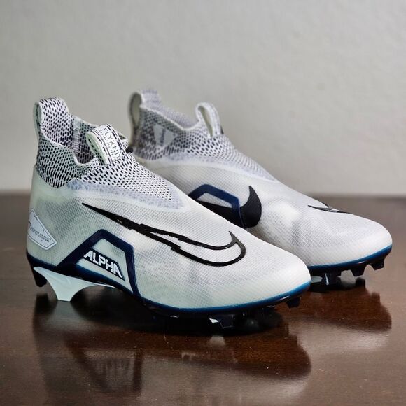 Nike Alpha Menace Elite 3 Flyknit Men's Football Cleats Shoes Size 8 White Black - Picture 5 of 16